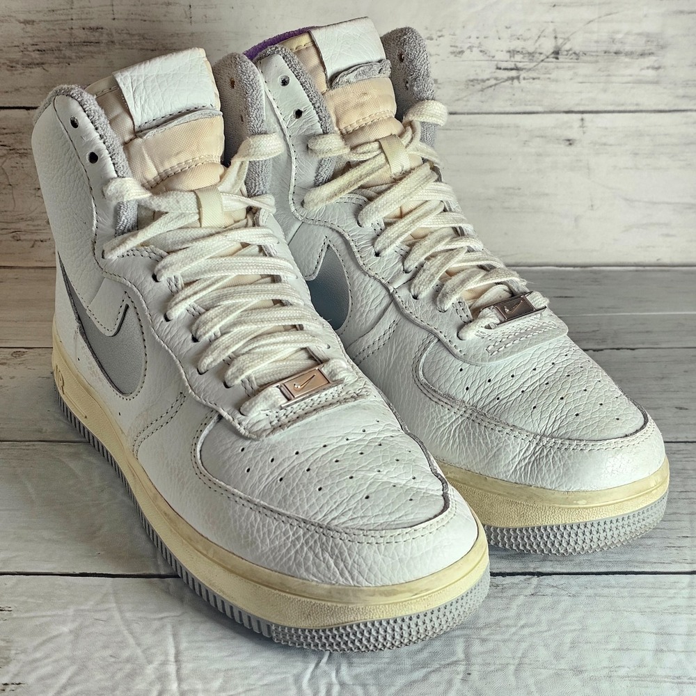 Nike Air Force 1 High Sculpt Shoes Womens 7.5 White‎ Silver High Tops DC3590-101